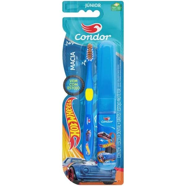 ESCOVA DENTAL JR MACIA HOT WHEELSM C/ ESTOJO PROTETOR