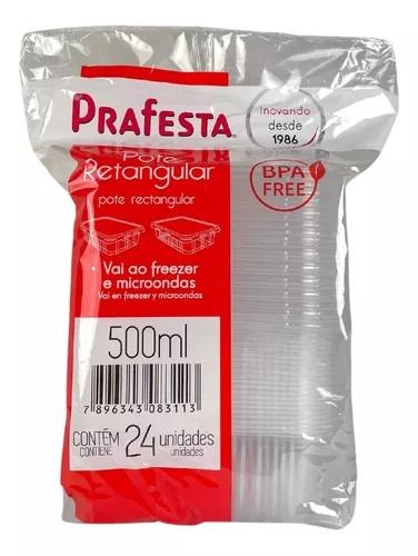 POTE RETANGULAR 500ML C/24UN