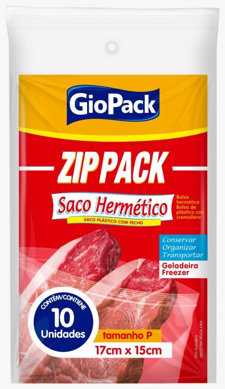 SACO PLASTICO C/FECHO  ZIP PACK TAM. P 17X15CM C/10UN
