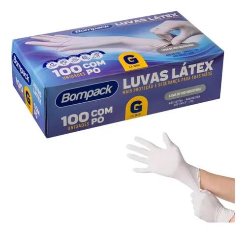 LUVA LATEX GRANDE C/100UN C/PÓ