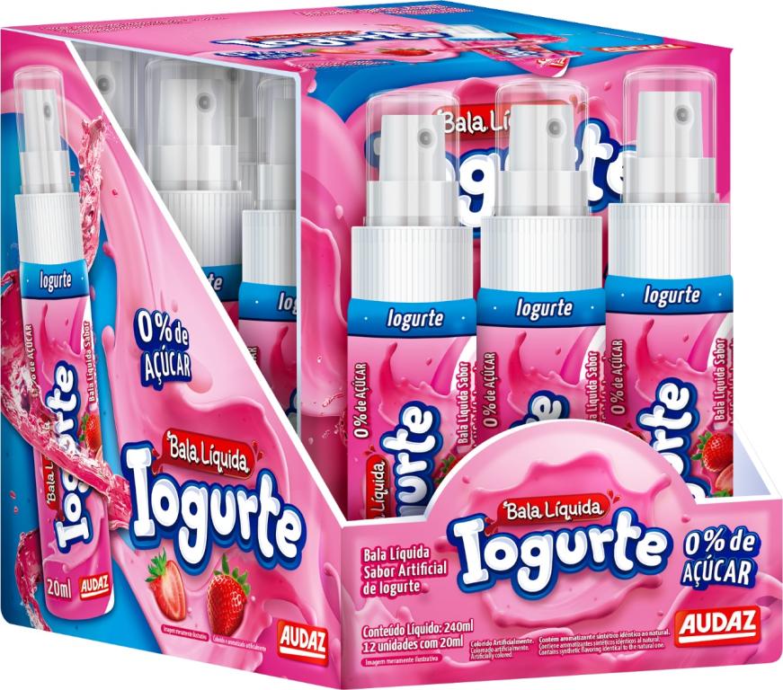 BALA LIQUIDA SPRAY IOGURTE 12UN