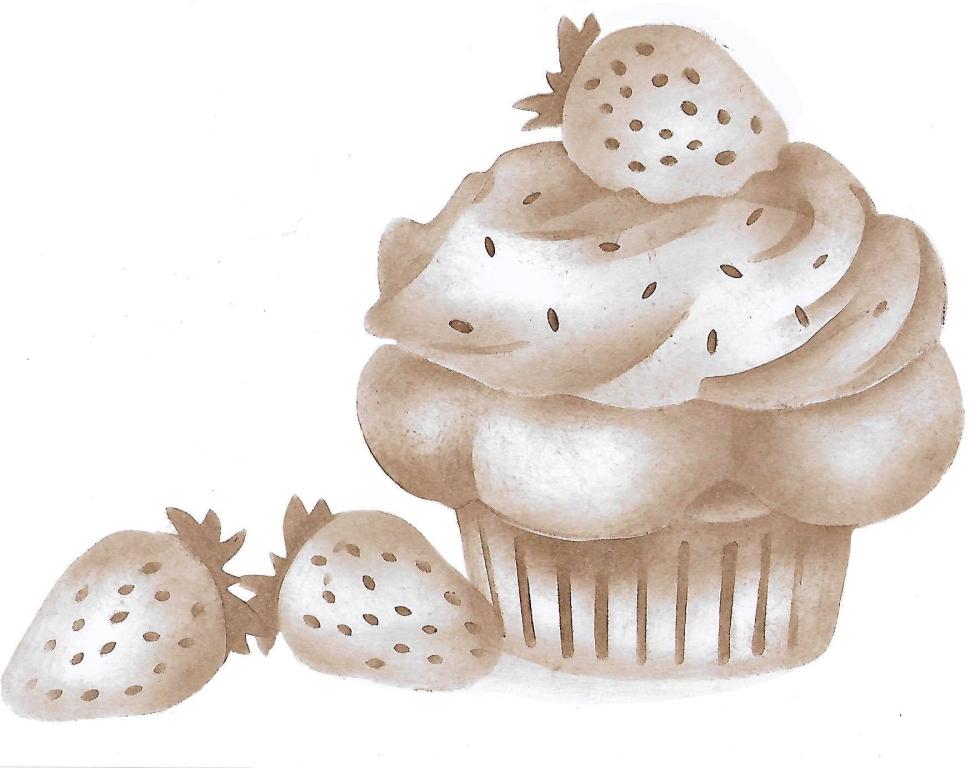 Cupcake com Morangos