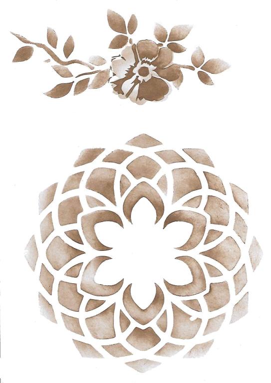 Mandala com galho de flor
