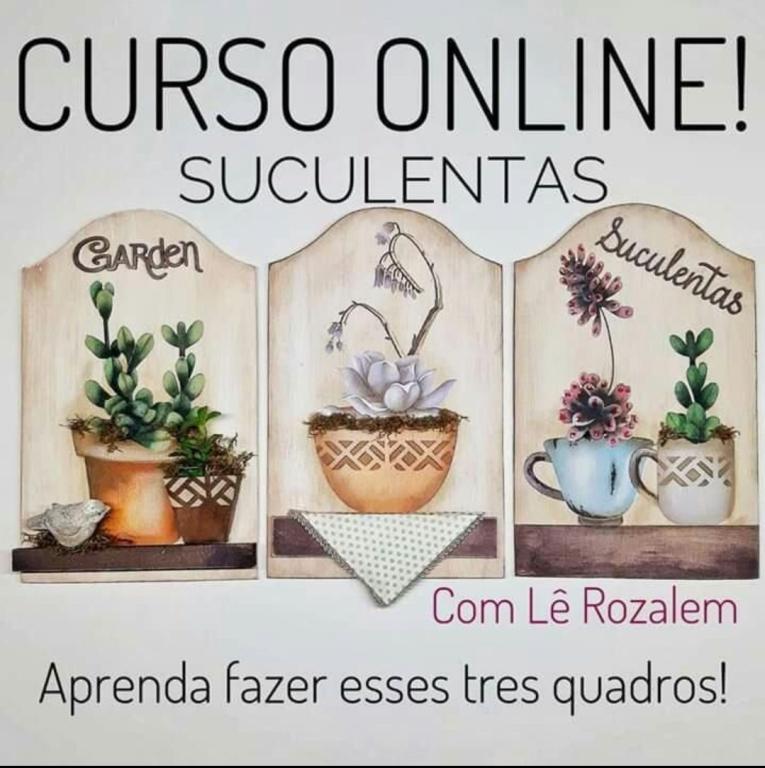 Curso Suculentas com stêncil - com Lê Rozalem