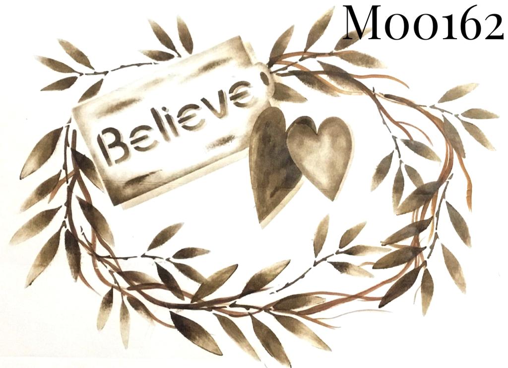Tag Believe e folhagens