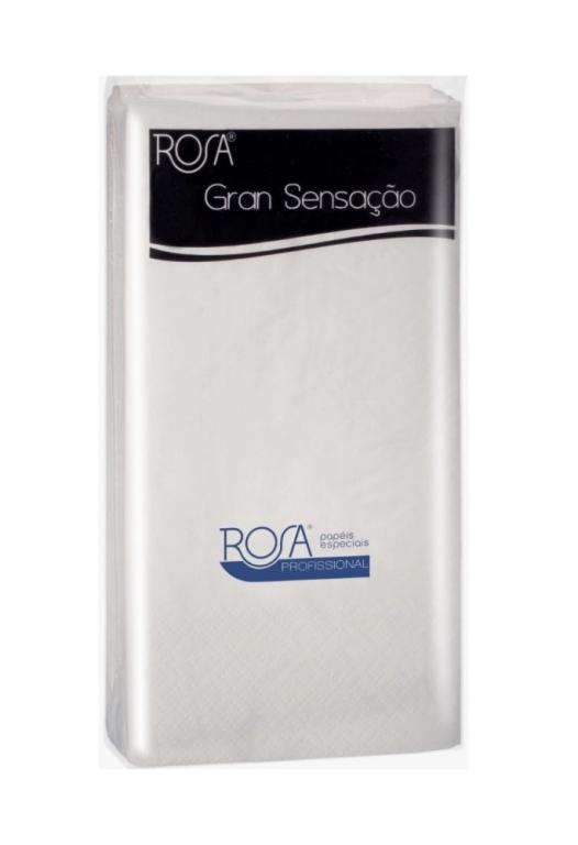 Guardanapo Branco Luxo 39,5cmx39,5cm, Folha Dupla, Gran Sensação, ROSA