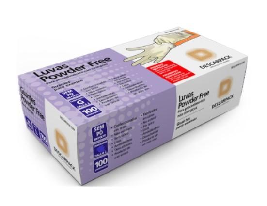 Luvas Procedimentos Látex Sem Pó, Tam. M, DESCARPACK