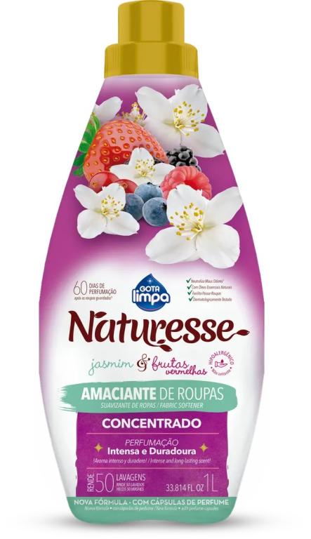 Amaciante De Roupas Concentrado Naturesse 1L, Jasmim e Frutas Vermelhas, GOTA LIMPA