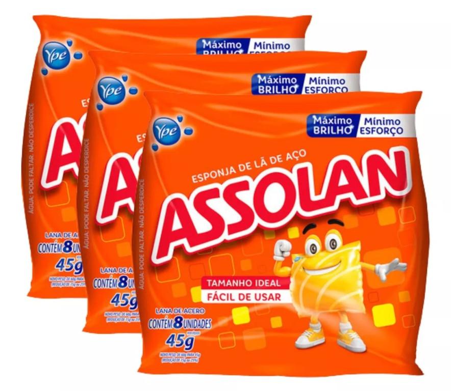 Esponja De Aço, 45gr, ASSOLAN