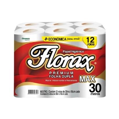 Papel Higiênico F. Dupla, 06x12x30m, Premium, Florax, CLARAMAX