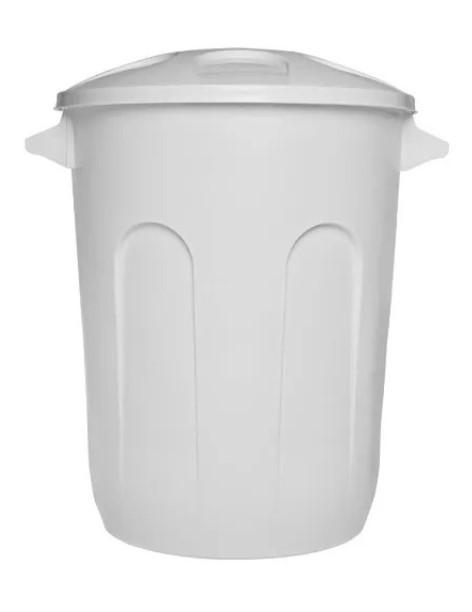 Lixeira Cesto Plástica C/Tampa 93L, Branca, JAGUAR