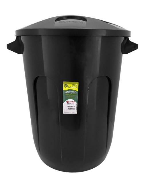 Lixeira Cesto Plástica C/Tampa 60L, Preto Eco Nature, JAGUAR