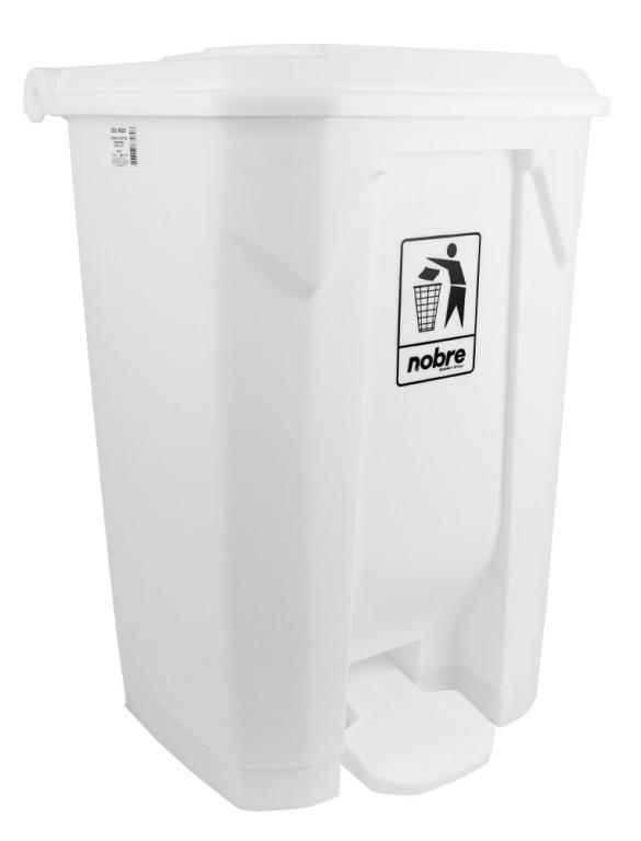 Lixeira Plástica C/Pedal 100L Branca, NOBRE