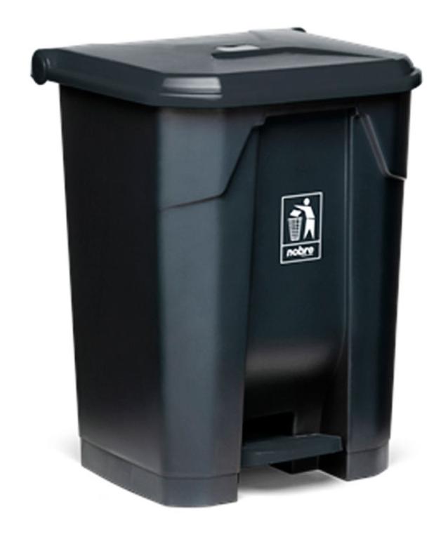 Lixeira Plástica C/Pedal 80L Cinza, NOBRE