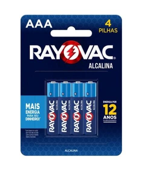 Pilha Alcalina AAA, Palito, Cartela C/4, RAYOVAC