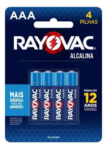 Pilha Alcalina AAA, Palito, Cartela C/4, RAYOVAC