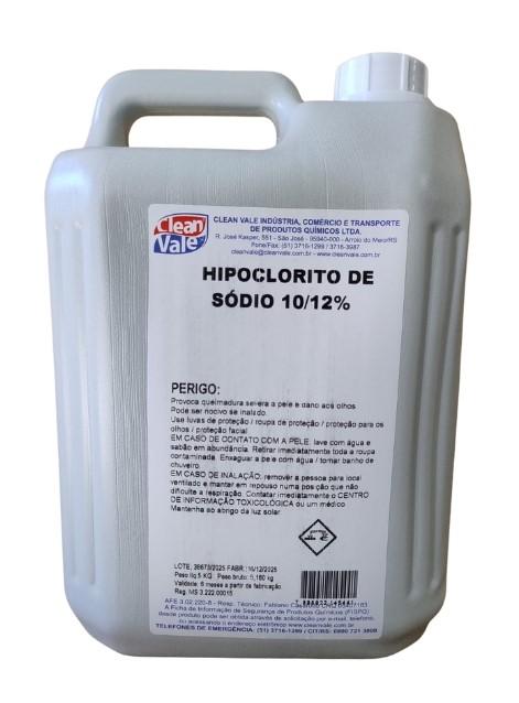 Hipoclorito de Sódio 10/12% (Desinfetante Clorado) 5L, CLEANVALE