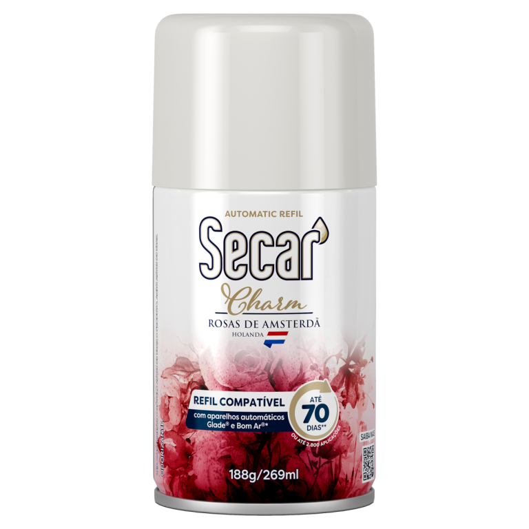 Refil p/aparelho Spray Automático, Charm Rosas De Amsterdã, 250ml, SECAR