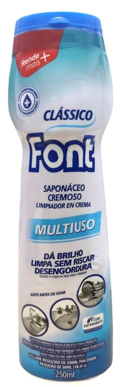 Saponáceo Cremoso Multiuso Font 250ml, Clássico, FONTANA