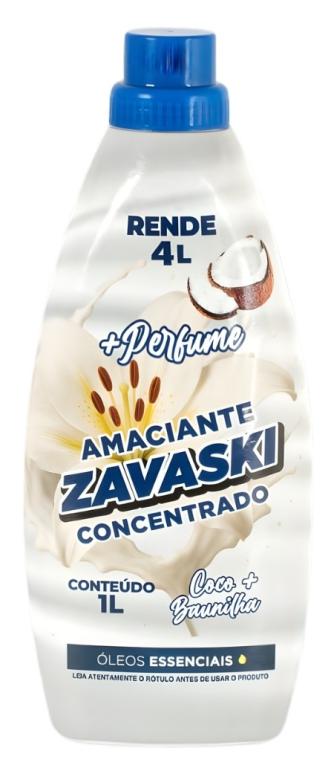 Amaciante Concentrado 1L, Coco e Baunilha, ZAVASKI