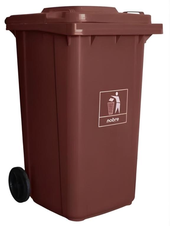 Lixeira Coletora 240L, Modelo Europeu - Marron, NOBRE