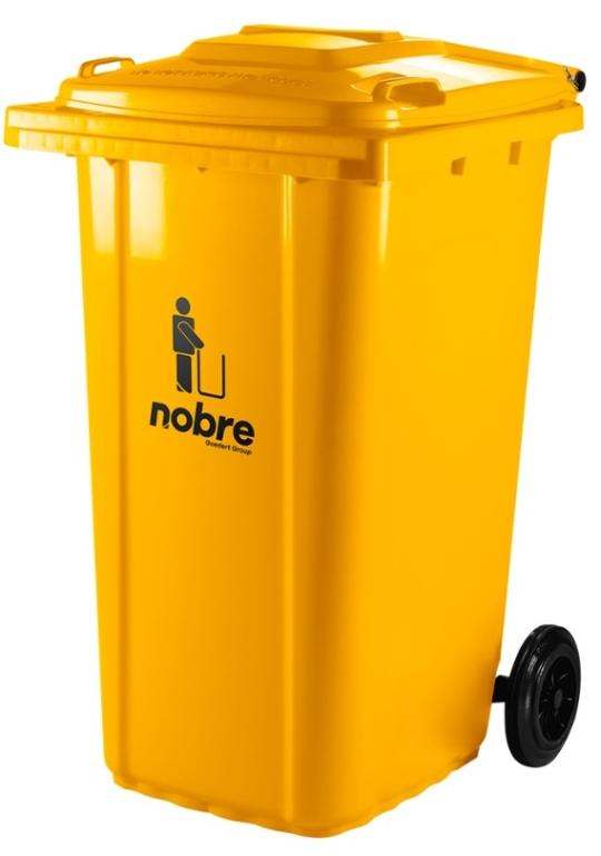Lixeira Coletora 240L, Modelo Europeu - Amarela, NOBRE