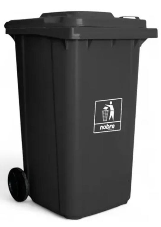 Lixeira Coletora 240L, Modelo Europeu - Cinza, Nobre