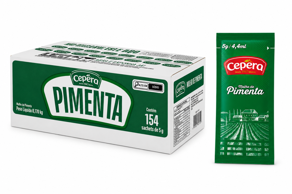 Molho De Pimenta Vermelha Sachê 5g, CEPERA