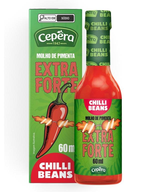 Molho De Pimenta Vermelha Extra Forte Chilli Beans(VD), 60ml, CEPERA