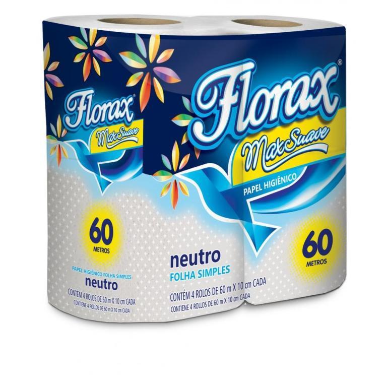 Papel Higiênico Branco, F. Simples,16x04x60m, Florax, CLARAMAX
