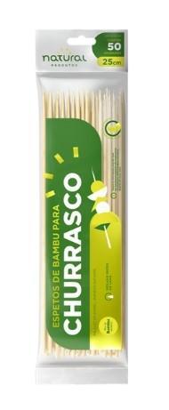 Espeto De Bambu 25cm 100x50, NATURAL