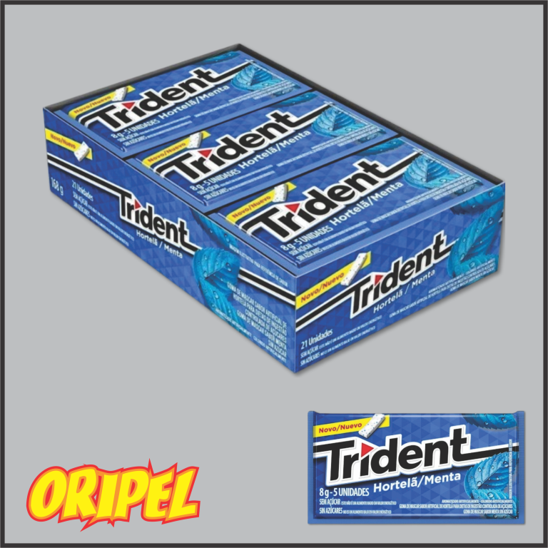 GOMA DE MASCAR TRIDENT HORTELA 21 UN/168G