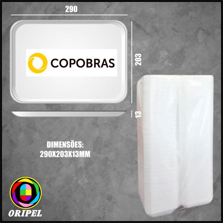 BANDEJA B5 RASA EPS BRANCA COPOBRAS 100 UN