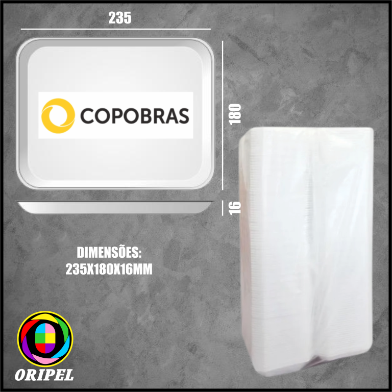 BANDEJA B3 RASA EPS BRANCA DIVERSOS 100 UN