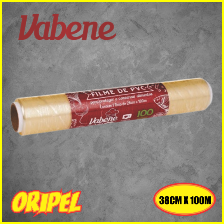 FILME PVC TRANSPARENTE 38CMX100M VABENE