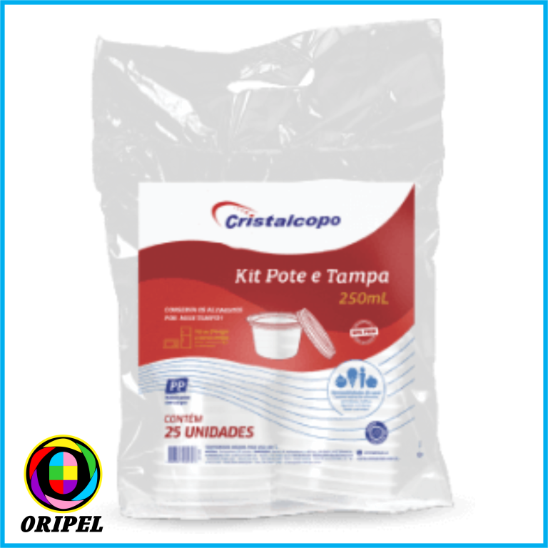 KIT POTE RED.C/TAMPA 0250ML CRISTALCOPOS 25UN