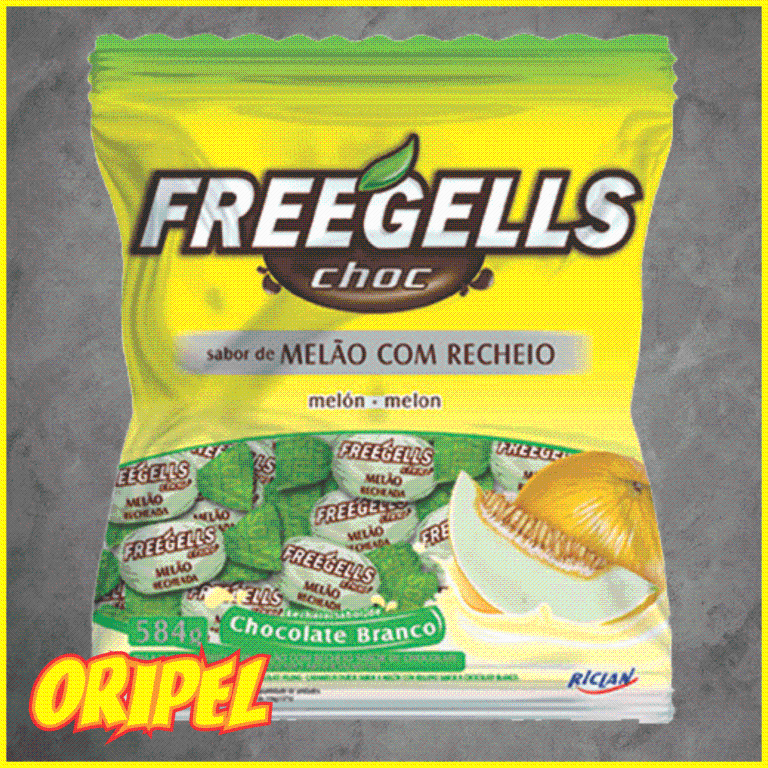 BALA MELÃO/CHOCOLATE BRANCO FREEGELLS 584G