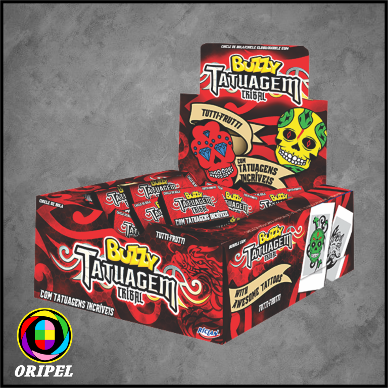 CHICLE BUZZY TRIBAL TATOO T.FRUTTI RICLAN 100 UN