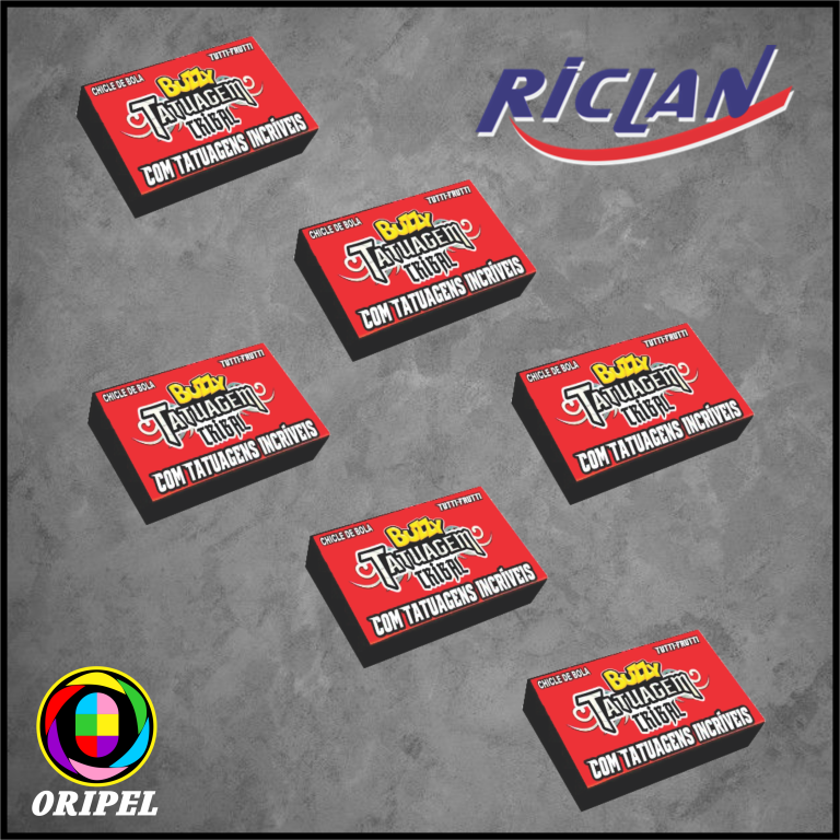 CHICLE BUZZY TRIBAL TATOO T.FRUTTI RICLAN 100 UN
