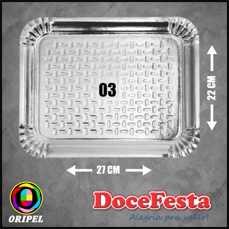 BANDEJA LAMINADA PRATA/03 30X24CM FRITZKE