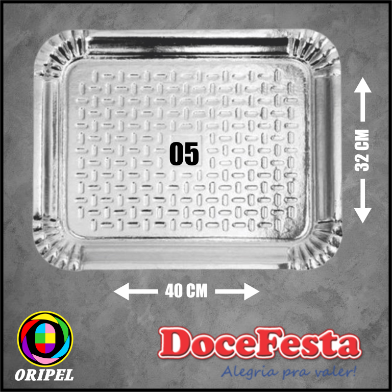 BANDEJA LAMINADA PRATA/05 34,5X41,5CM FRITZKE