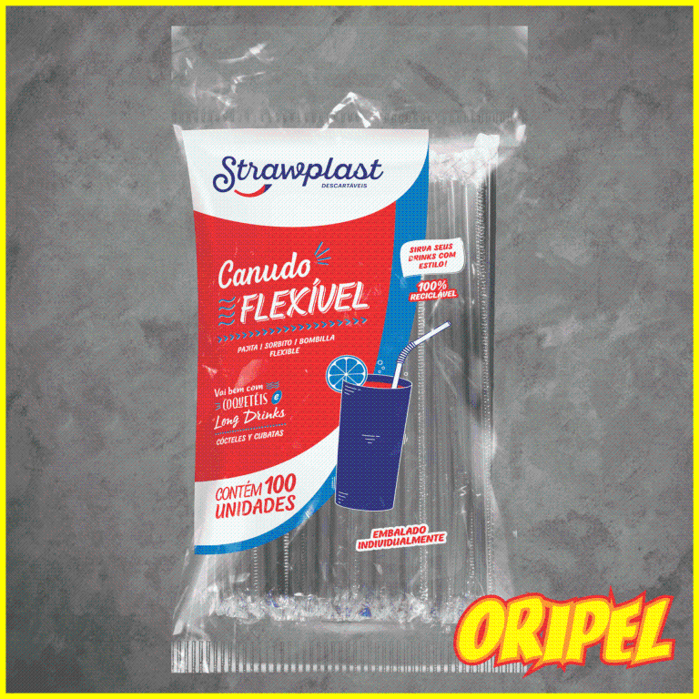 CANUDO FLEX SACHÊ PL PRETO/6MMX21CM STRAWPLAST 100 UN