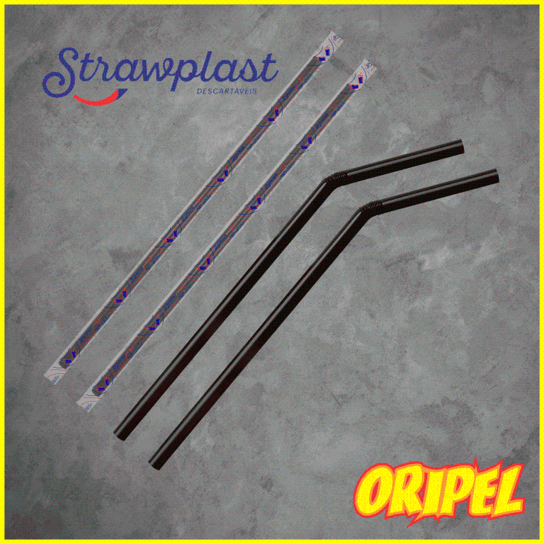CANUDO FLEX SACHÊ PL PRETO/6MMX21CM STRAWPLAST 100 UN