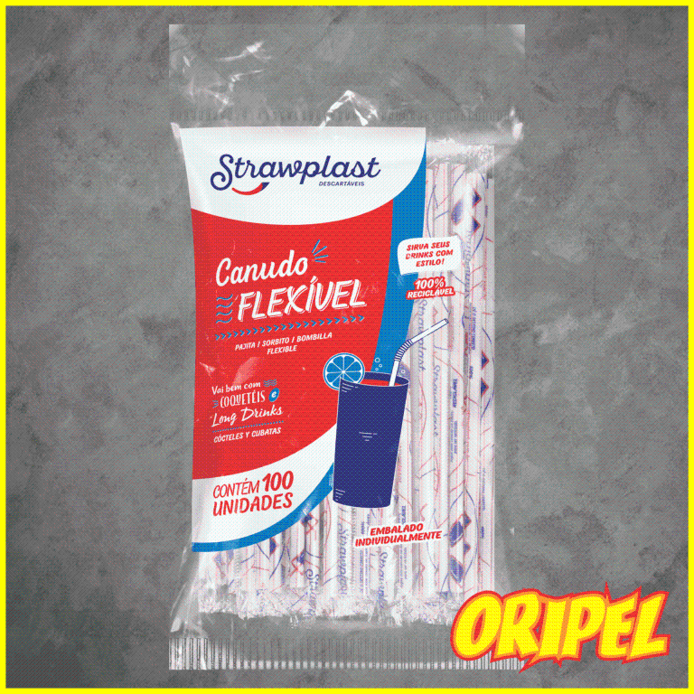 CANUDO FLEX SACHÊ PL VERMELHO/6MMX21CM STRAWPLAST 100 UN