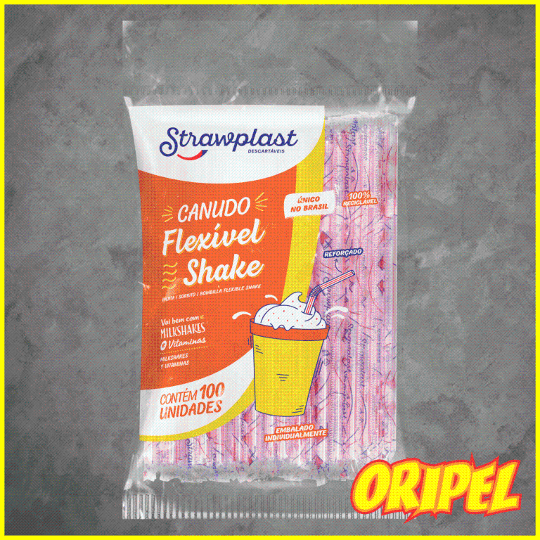 CANUDO FLEX SACHÊ PL VERMELHO/8MMX23CM STRAWPLAST 100 UN