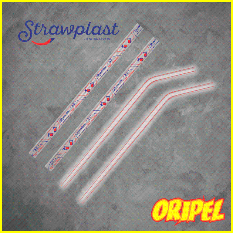 CANUDO FLEX SACHÊ PL VERMELHO/8MMX23CM STRAWPLAST 100 UN