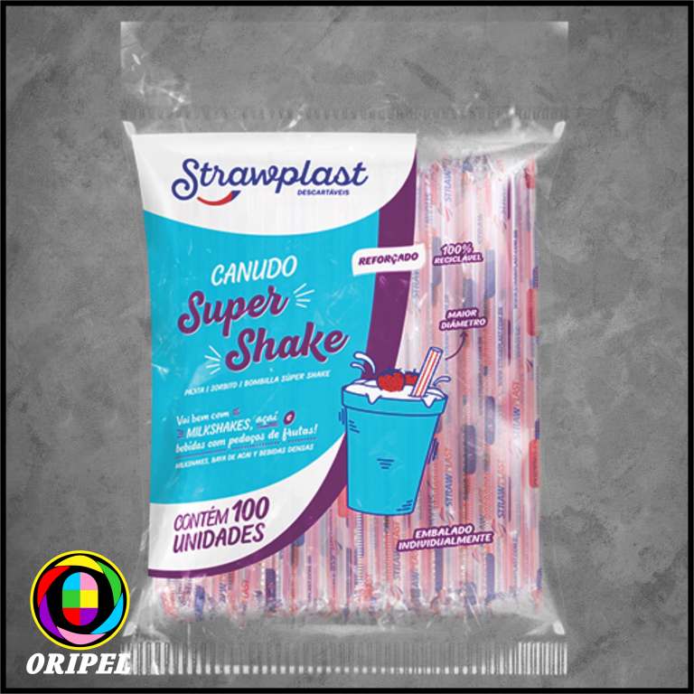 CANUDO SUP.SHAKE PL VM/10MMX21CM STRAWPLAST 100 UN