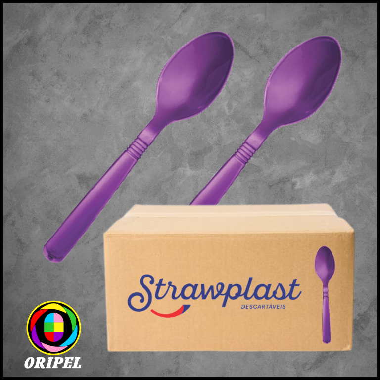 COLHER AÇAI MAROMBA ROXA/GRANEL STRAWPLAST 500 UN