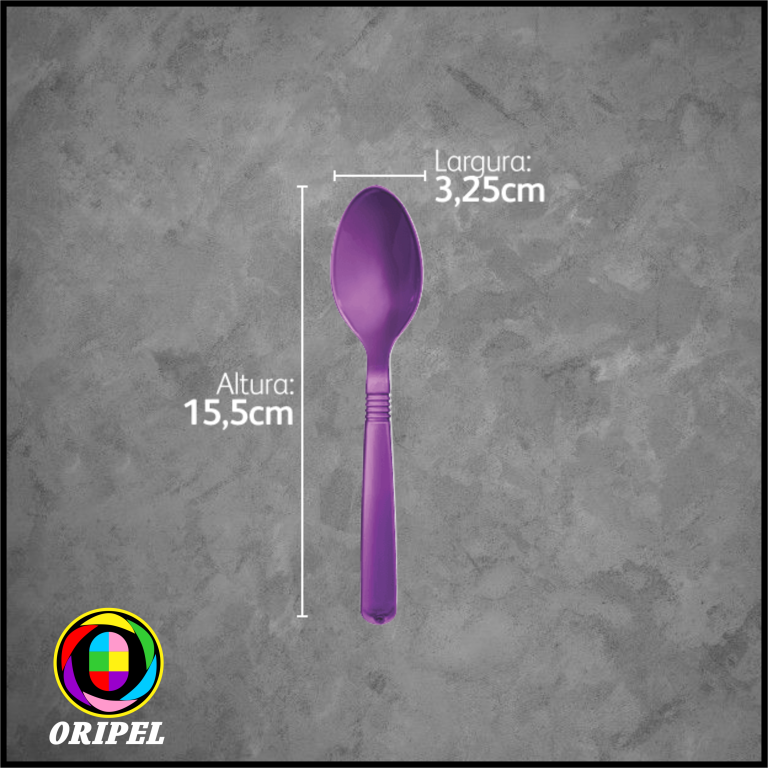 COLHER AÇAI MAROMBA/ROXA STRAWPLAST 50UN