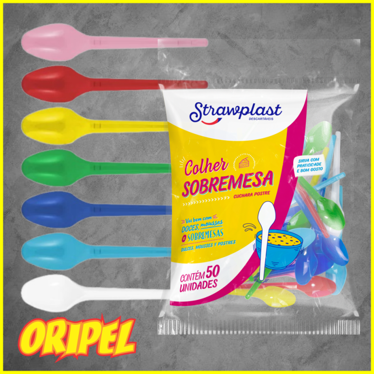 COLHER SOBREMESA/MISTA STRAWPLAST 50 UN